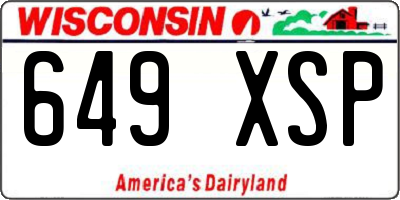 WI license plate 649XSP