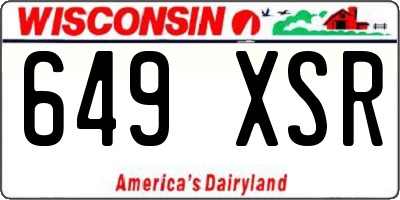 WI license plate 649XSR