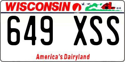 WI license plate 649XSS