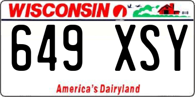 WI license plate 649XSY