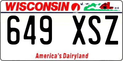 WI license plate 649XSZ