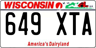 WI license plate 649XTA