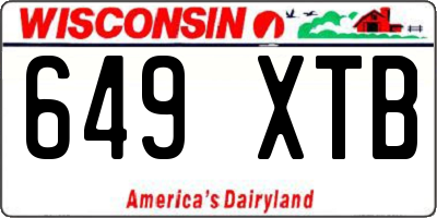 WI license plate 649XTB