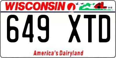 WI license plate 649XTD