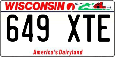 WI license plate 649XTE