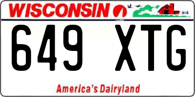WI license plate 649XTG
