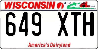 WI license plate 649XTH