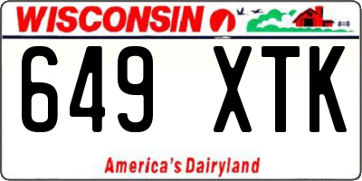 WI license plate 649XTK