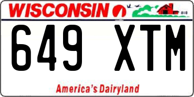 WI license plate 649XTM