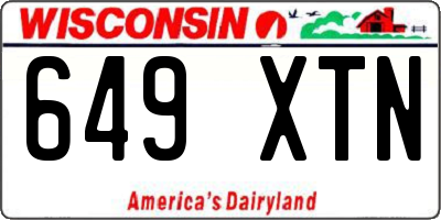 WI license plate 649XTN