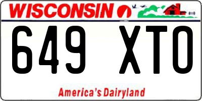 WI license plate 649XTO