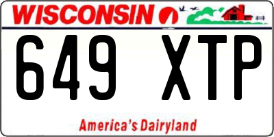WI license plate 649XTP
