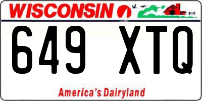 WI license plate 649XTQ