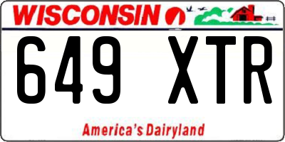 WI license plate 649XTR