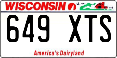 WI license plate 649XTS