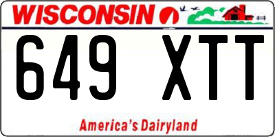 WI license plate 649XTT