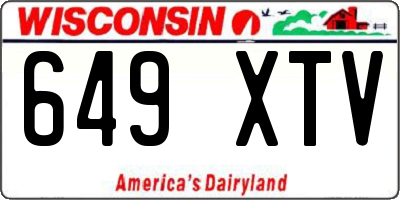 WI license plate 649XTV