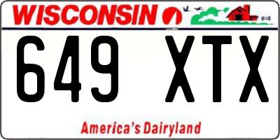 WI license plate 649XTX