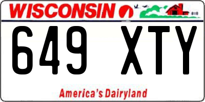 WI license plate 649XTY