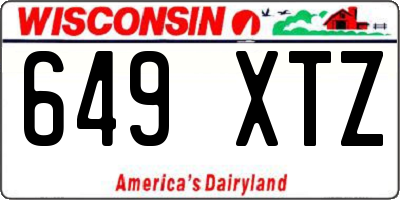WI license plate 649XTZ