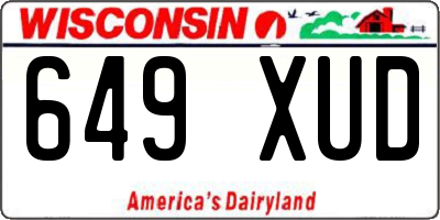 WI license plate 649XUD
