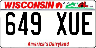 WI license plate 649XUE
