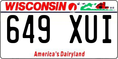 WI license plate 649XUI