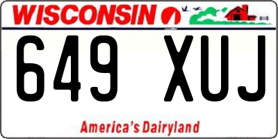 WI license plate 649XUJ