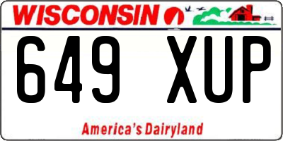 WI license plate 649XUP