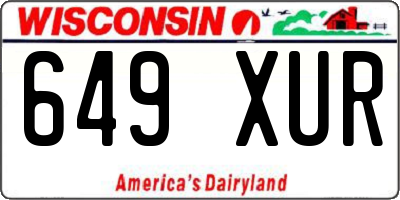 WI license plate 649XUR