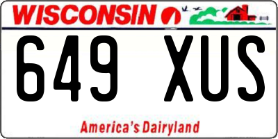 WI license plate 649XUS
