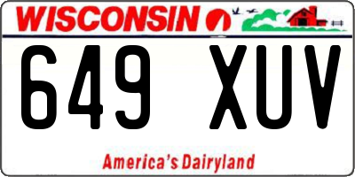 WI license plate 649XUV