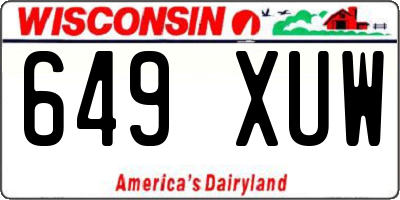 WI license plate 649XUW