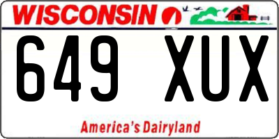 WI license plate 649XUX