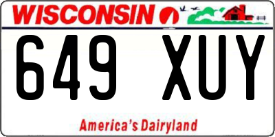 WI license plate 649XUY