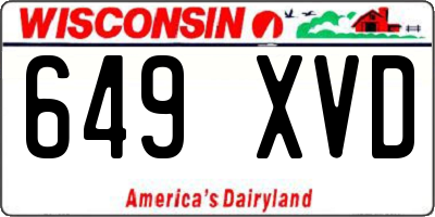 WI license plate 649XVD