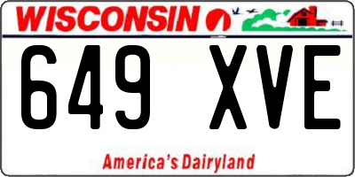 WI license plate 649XVE