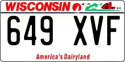 WI license plate 649XVF