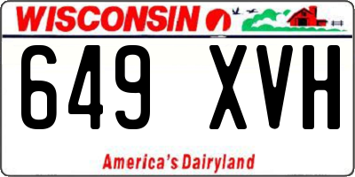 WI license plate 649XVH