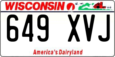 WI license plate 649XVJ