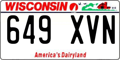 WI license plate 649XVN