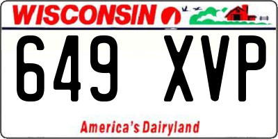 WI license plate 649XVP