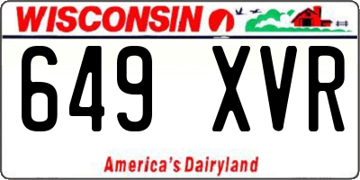 WI license plate 649XVR