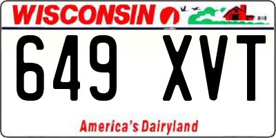 WI license plate 649XVT