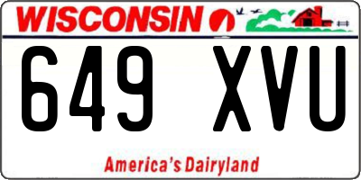 WI license plate 649XVU