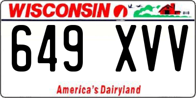 WI license plate 649XVV