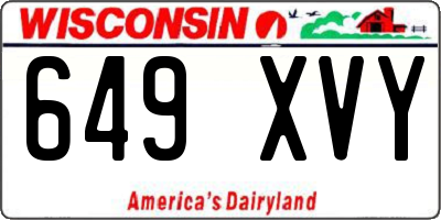 WI license plate 649XVY