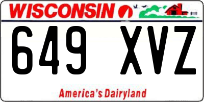 WI license plate 649XVZ