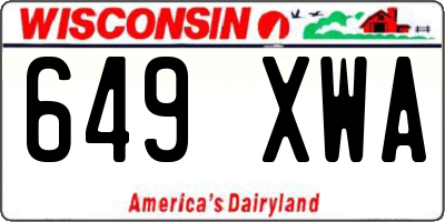 WI license plate 649XWA