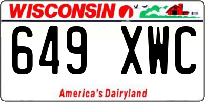 WI license plate 649XWC